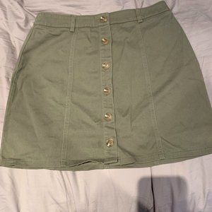 Green Button-Up Skirt